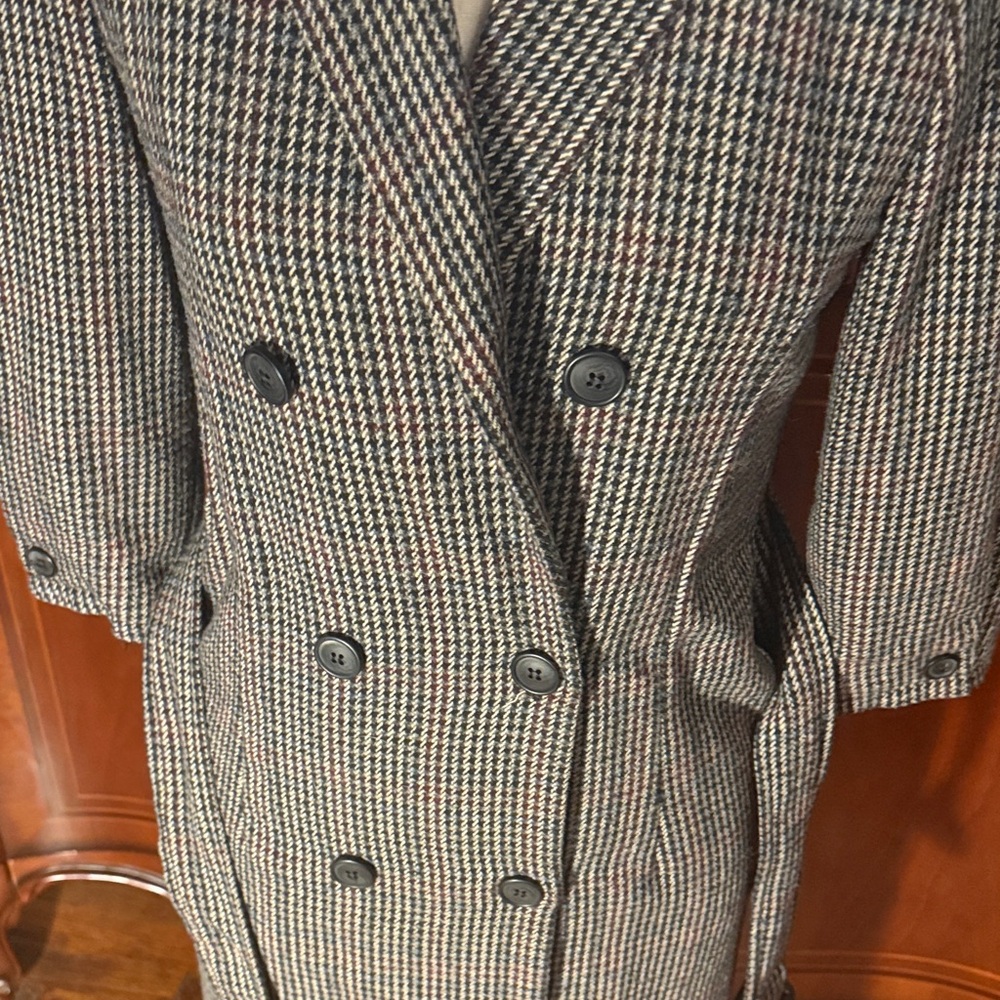 Stylish Houndstooth Double-Breasted Coat - image 5